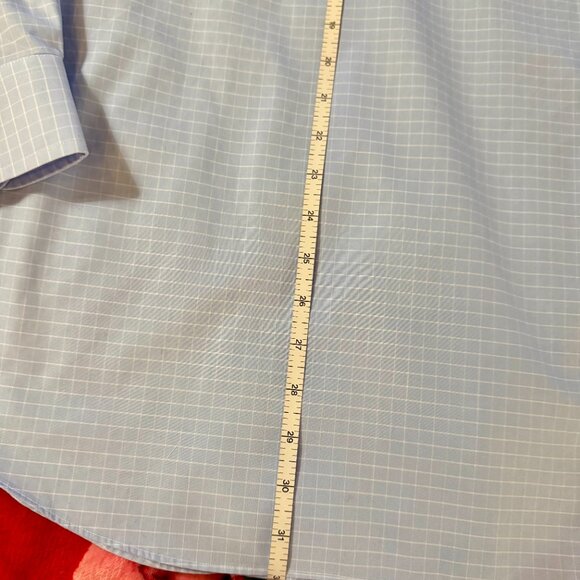 Jos. A. Bank Traveler Tailored Fit Blue Check Dress Shirt Men’s 15-33 Cotton - Picture 13 of 15